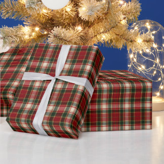 Kerstboodschappen Klassieke Kerst Plaid Cadeaupapier