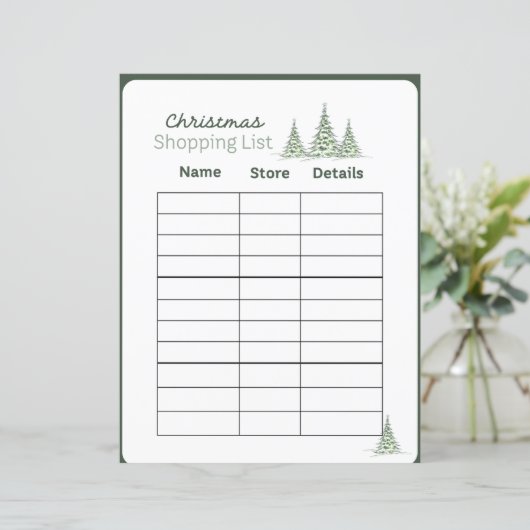 Kerstboodschappenlijstplannerpagina (Staand voorkant)