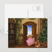 Kerstboodschapper Feestdagenkaart (Voorkant / Achterkant)