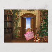 Kerstboodschapper Feestdagenkaart (Voorkant)