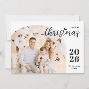 Kerstboog 1 foto moderne minimalistische handschoe feestdagenkaart