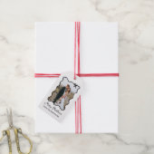 kerstboog | Chic zwart-wit foto Lijst Cadeaulabel (Met Touw)