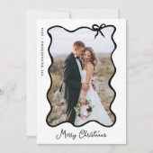 kerstboog | Chic zwart-wit foto Lijst Feestdagenkaart (Voorkant)