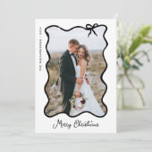 kerstboog | Chic zwart-wit foto Lijst Feestdagenkaart (Staand voorkant)