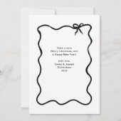 kerstboog | Chic zwart-wit foto Lijst Feestdagenkaart (Achterkant)