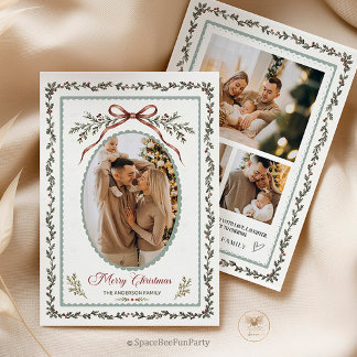 Kerstboog Familie Foto Kaart uitnodiging