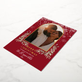 Kerstboog foto Bloemengroen Folie Feestdagenkaart (Gedraaid)