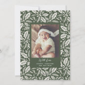 Kerstboog foto met besjes erin feestdagenkaart (Achterkant)