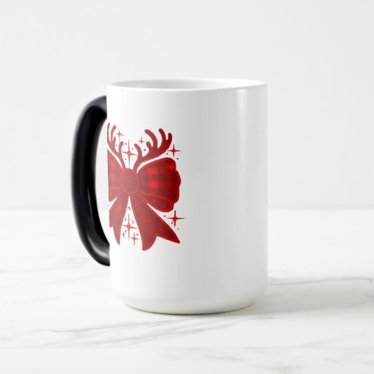 Kerstboog geplakt patroon rood magische mok (Voorkant links)