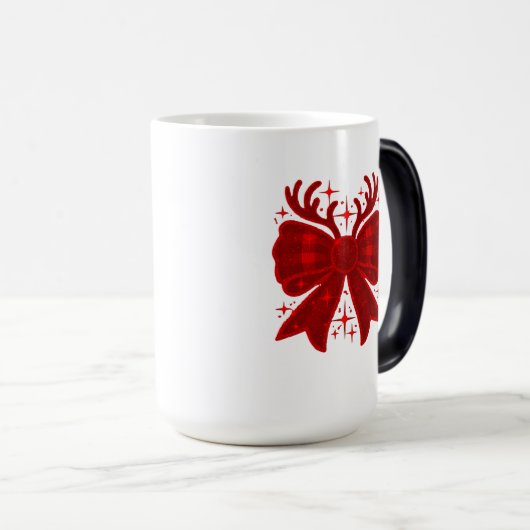 Kerstboog geplakt patroon rood magische mok (Voorkant rechts)