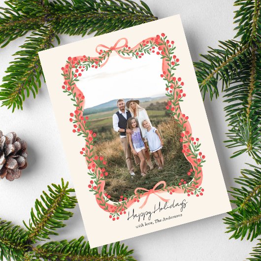 Kerstboog Golvend Kader Foto Kerstkaart