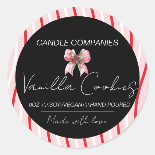 Kerstboog Kaarsenmaker Bedrijf Ronde Sticker (Voorkant)