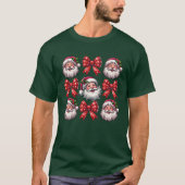 Kerstboog Kerstman Kerstmis Retro meisje T-shirt (Voorkant)