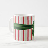 Kerstboog met gestreepte achtergrond koffiemok (Voorkant links)