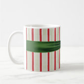 Kerstboog met gestreepte achtergrond koffiemok (Links)