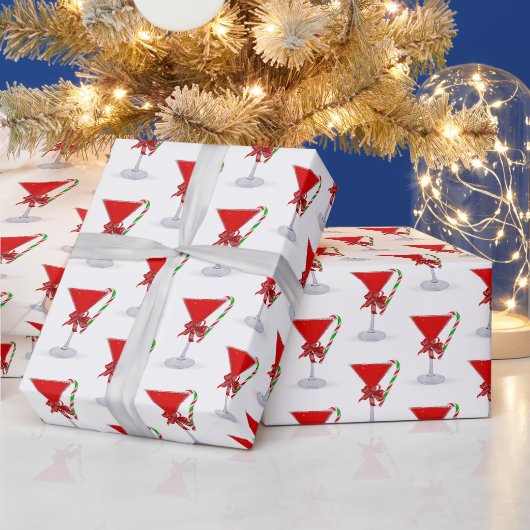 Kerstboog op Holiday Martini met Candy Cane Cadeaupapier (Feestdagen)