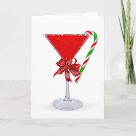 Kerstboog op Martini Cocktail Feestdagen Kaart