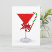 Kerstboog op Martini Cocktail Feestdagenkaart (Staand voorkant)