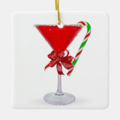 Kerstboog op Martini Cocktail Keramisch Ornament (Voorkant)