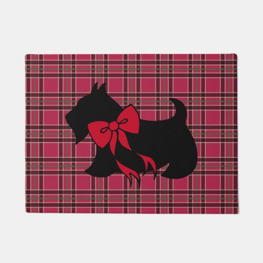 Kerstboog Schotse Terrier Deurmat (Voorkant)