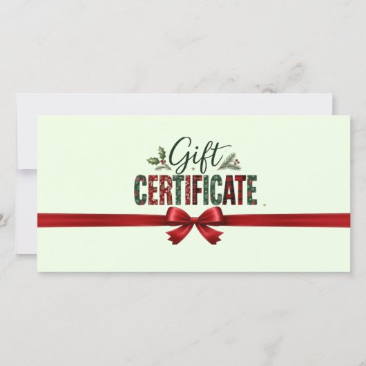 Kerstboog Script QR-code Zakencertificaat (Voorkant)