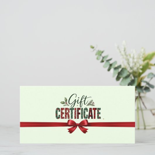 Kerstboog Script QR-code Zakencertificaat (Staand voorkant)