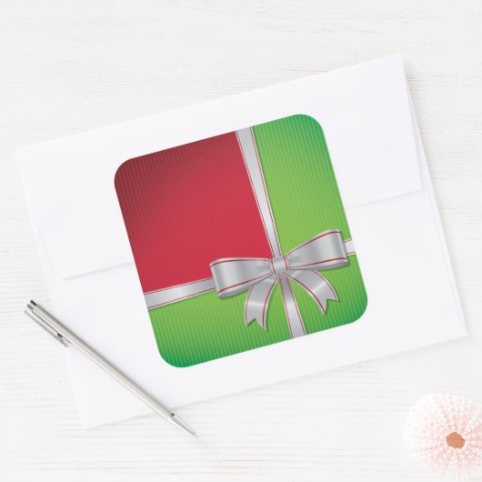 kerstboog vierkante sticker (Envelop)