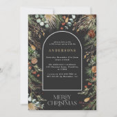 kerstboog waterverf botanische kerstmis feestdagenkaart (Voorkant)