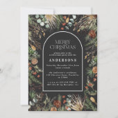 kerstboog waterverf botanische kerstmis Holi Feestdagenkaart (Voorkant)