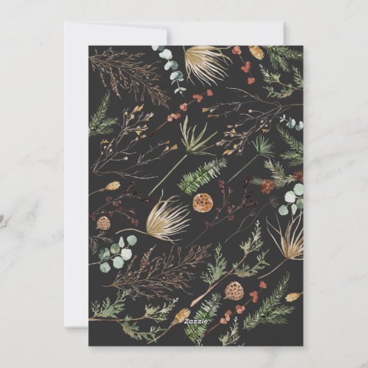 kerstboog waterverf botanische kerstmis Holi Feestdagenkaart (Achterkant)