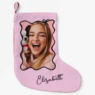 kerstboog Wavy Blush roze en zwart foto Kleine Kerstsok