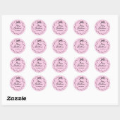 kerstboog | Wavy Blush roze en zwart Ronde Sticker (Vel)