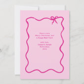 kerstboog | Wavy Pink Photo-Lijst Feestdagenkaart (Achterkant)