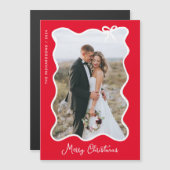kerstboog | Wavy Red Photo Lijst Magnetische Kaart (Voorkant / Achterkant)