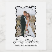 kerstboog | Wavy zwart-wit foto Wijn Etiket (Enkel label)