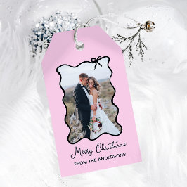 kerstboog | Zwart en Blush Roze Foto Lijst Cadeaulabel