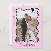 kerstboog | Zwart en Blush Roze Foto Lijst Feestdagenkaart (Voorkant)