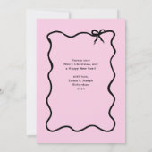 kerstboog | Zwart en Blush Roze Foto Lijst Feestdagenkaart (Achterkant)