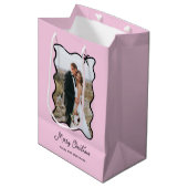 kerstboog | Zwart en Blush Roze Foto Lijst Medium Cadeauzakje (Voorkant Gekanteld)