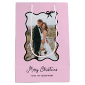 kerstboog | Zwart en Blush Roze Foto Lijst Medium Cadeauzakje (Achterkant)