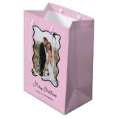 kerstboog | Zwart en Blush Roze Foto Lijst Medium Cadeauzakje (Achterkant Gekanteld)