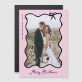 kerstboog | Zwart en Roze Foto Magnetische Kaart (Voorkant / Achterkant)