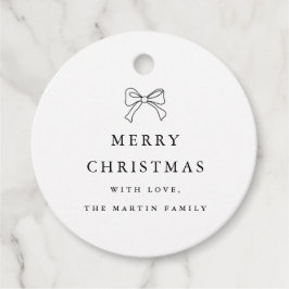 Kerstboog zwart-wit gepersonaliseerde vakantie bedankjes labels