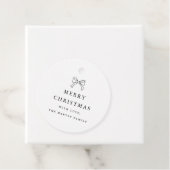 Kerstboog zwart-wit gepersonaliseerde vakantie bedankjes labels (In situ)