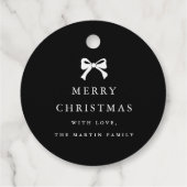 Kerstboog zwart-wit gepersonaliseerde vakantie bedankjes labels (Achterkant)