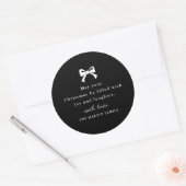 Kerstboog zwart-wit gepersonaliseerde vakantie ronde sticker (Envelop)