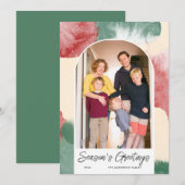 Kerstboogfoto Abstracte Aquarel Feestdagenkaart (Voorkant / Achterkant)