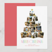 Kerstboom 13 Foto Collage Christmas Kaart (Voorkant / Achterkant)