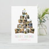 Kerstboom 13 Foto Collage Christmas Kaart (Staand voorkant)
