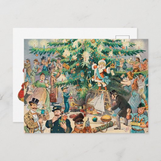 Kerstboom (1902) feestdagenkaart (Voorkant / Achterkant)